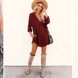 Kennedy Cotton Pocketed Button Down Tunic